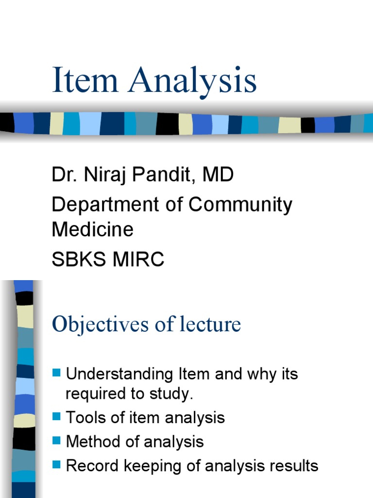 Item Analysis for MCQs in Education | PDF | Multiple Choice | Psychology