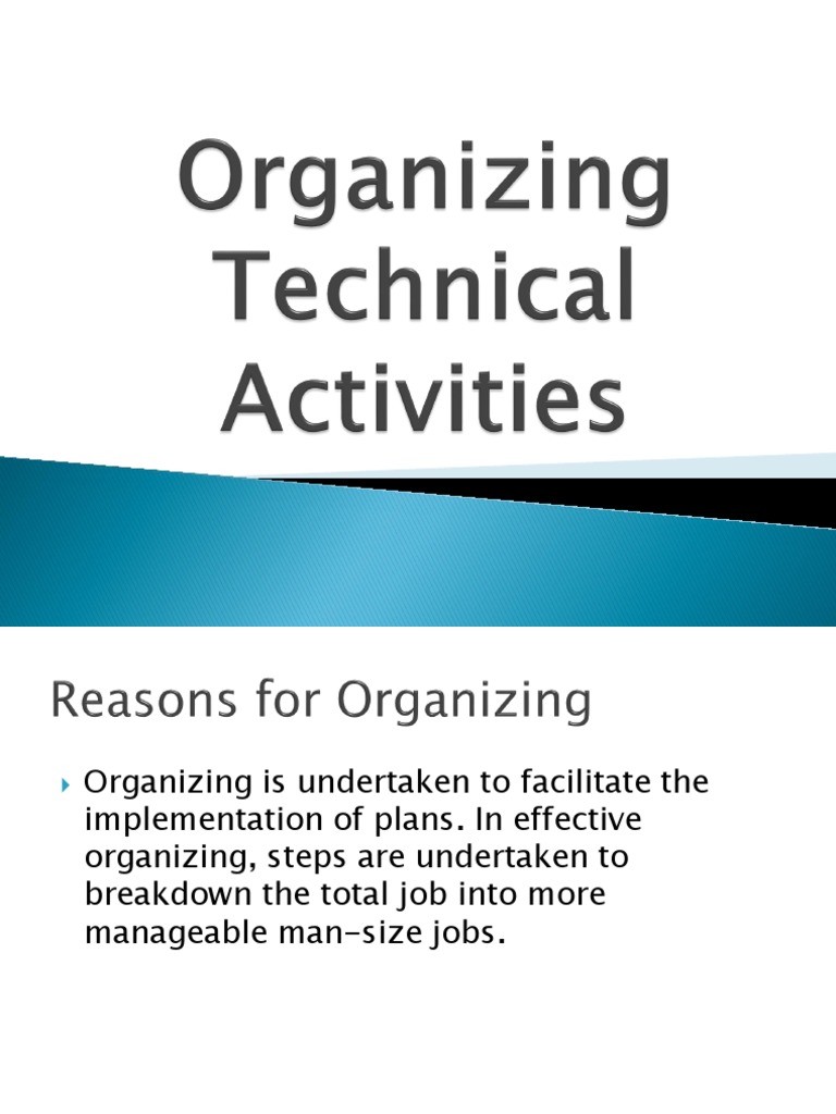 Chapter 4 Organizing Technical Activities PDF Division Of Labour