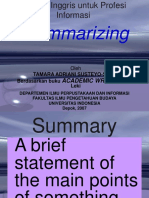 Summarizing: Academic Writing