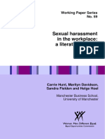 Sexual Harassment in The Workplace: A Literature Review: Working Paper Series No. 59