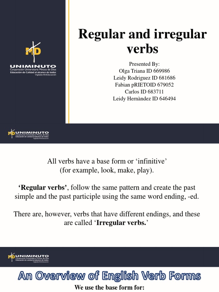 Regular and Irregular Verbs | PDF | Verb | English Language