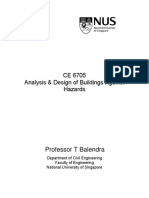 CE 6705 Analysis & Design of Buildings Against Hazards: Professor T Balendra