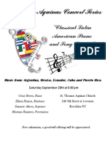 ST Thomas Aquinas Concert Series: "Classical Latin American Piano and Song Recital"