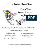 ST Thomas Aquinas Concert Series: "Classical Latin American Piano and Song Recital"
