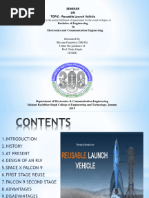 Seminar ON TOPIC: - Reusable Launch Vehicle: Bachelor of Engineering in Electronics and Communication Engineering
