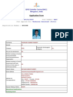 ISRO Satellite Centre (ISAC) Bengaluru, India: Application Form