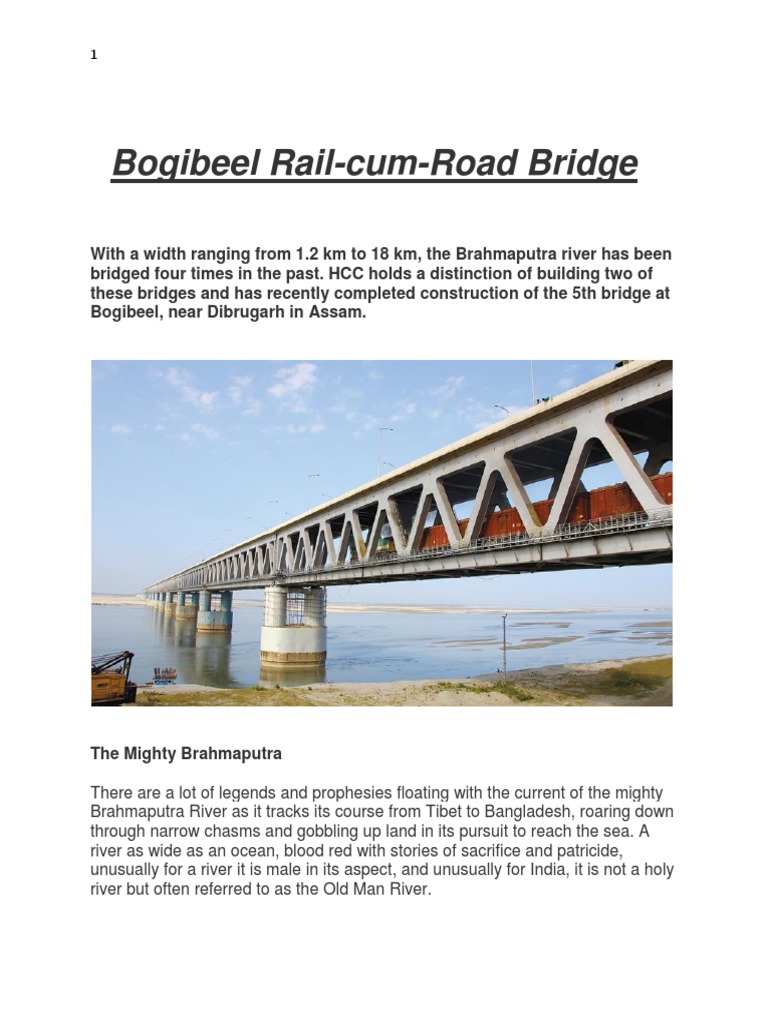 Bogibeel RailcumRoad Bridge PDF Materials Economic Sectors