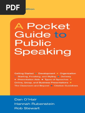 A Pocket Guide To Public Speaking 5th Edition Public Speaking Audience