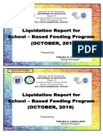 Liquidation Report For School - Based Feeding Program (SBFP) (OCTOBER, 2019)