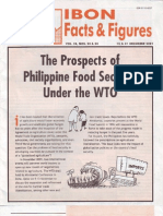 The Prospoects of Philippine Food Security Under the WTO