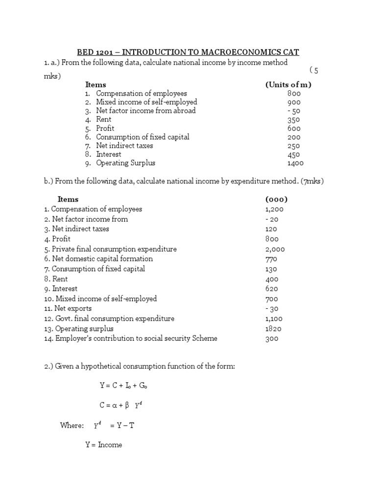 National Income Calculation Methods in Macroeconomics | PDF | Money ...