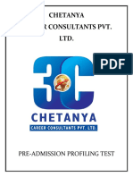 Chetanya Career Consultants Pvt. LTD.: Pre-Admission Profiling Test