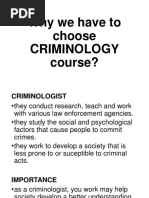 Why We Have To Choose Criminology Course?