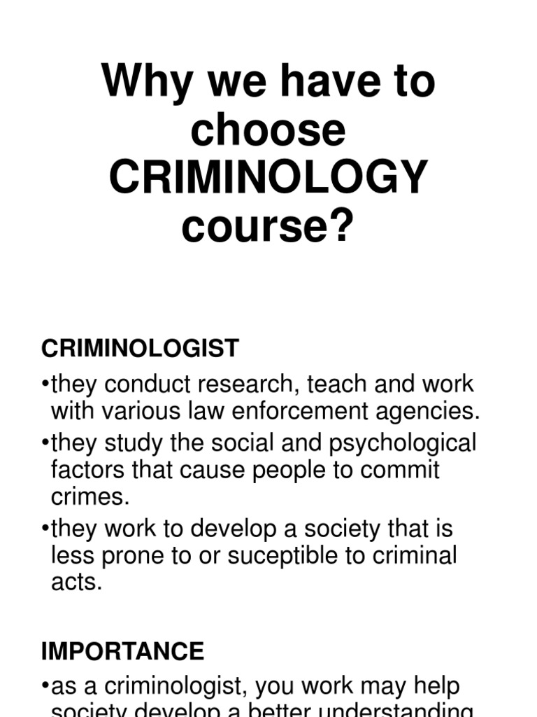 why choose criminology essay