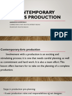 Contemporary Arts Production: Learning Competency