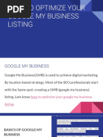 How To Optimize Your Google My Business