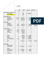 Item Qty Uom Unit Cost Labor Cost