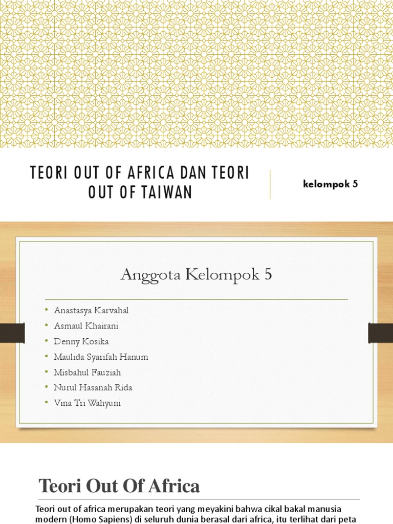 Teori Out of Africa Dan Teori Out of PDF