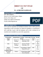 Curriculum Vitae: OF Md. Atikur Rahman