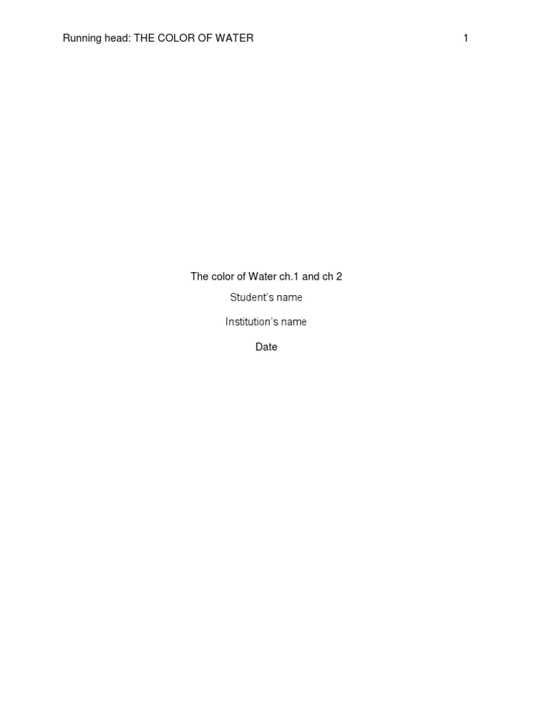 Color of water pdf
