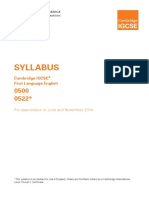 SYLLABUS - Cambridge IGCSE First Language English. For Examination in June and November 2014