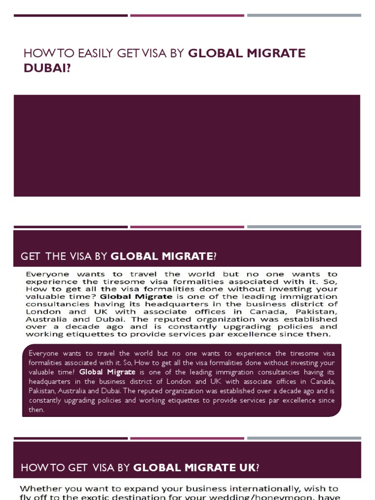How To Easily Get Visa by Global Migrate Dubai? PDF Travel Visa