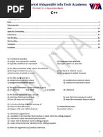 Shriram Mantri Vidyanidhi Info Tech Academy: PG DAC C++ Question Bank