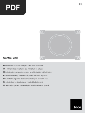 Manual MCA2 Nice | PDF | Switch | Electrical Connector