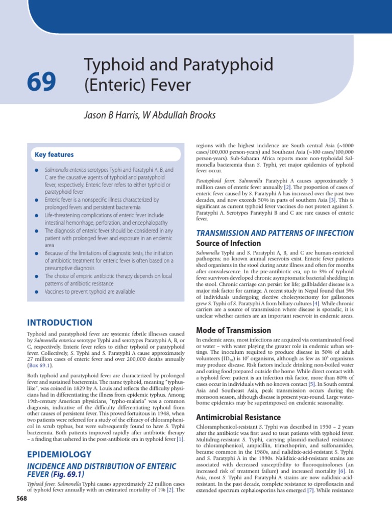 69 - Typhoid and Paratyphoid (Enteric) Fever | PDF | Salmonella | Infection