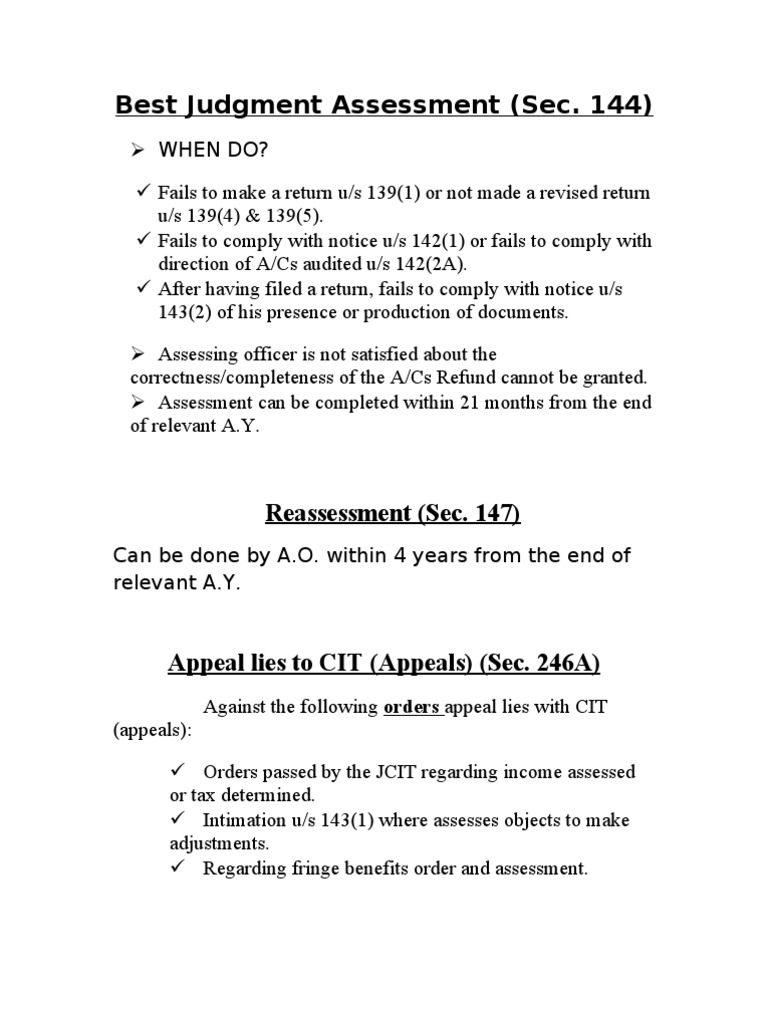 Best Judgment Assessment PDF Employee Benefits Taxes