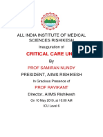 Critical Care Unit: All India Institute of Medical Sciences Rishikesh
