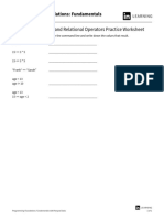 Boolean Expressions and Relational Operators Practice Worksheet PDF