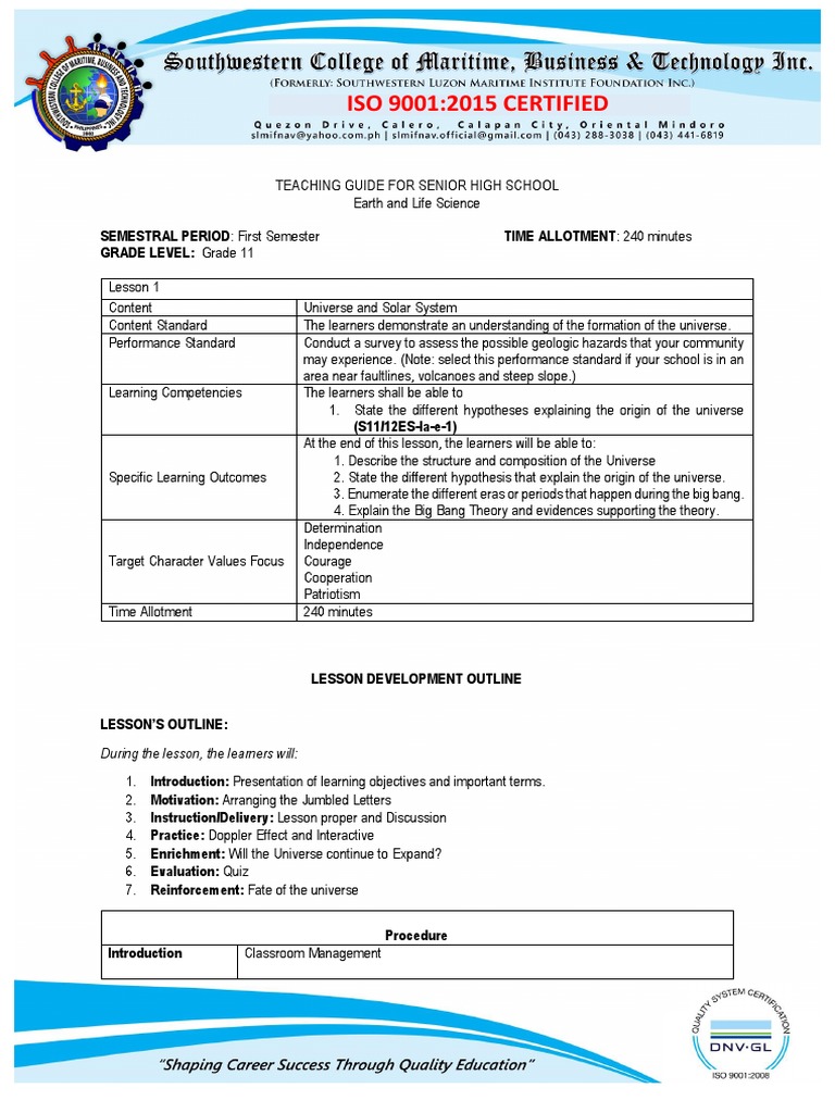 EARTH SCIENCE LESSON 1 PDF visual data 2