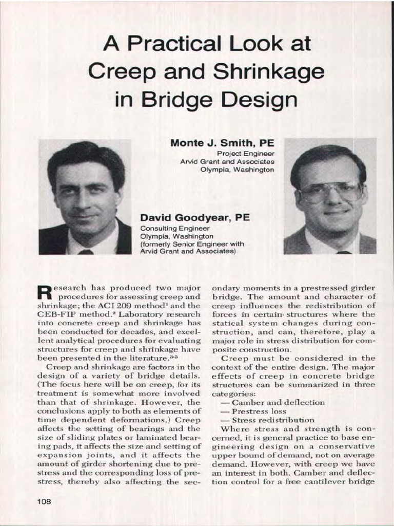 Creep Effects in Bridge Design | PDF | Creep (Deformation) | Young's ...