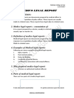 Outline of Medical Legal Report