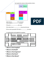 City map prepositions and location questions