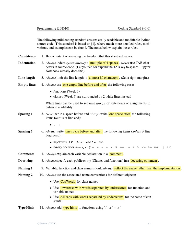 Python Coding Standard | PDF | Software Development | Software