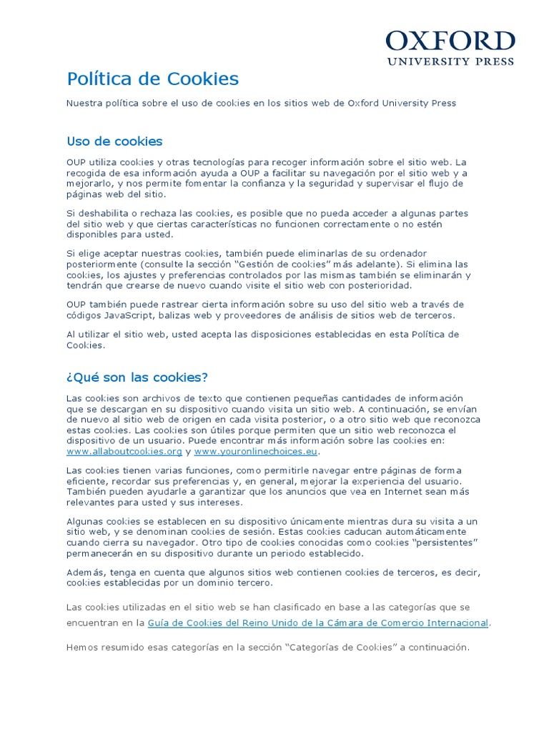 Manual Oxford Plus PDF Cookie HTTP Sitios web