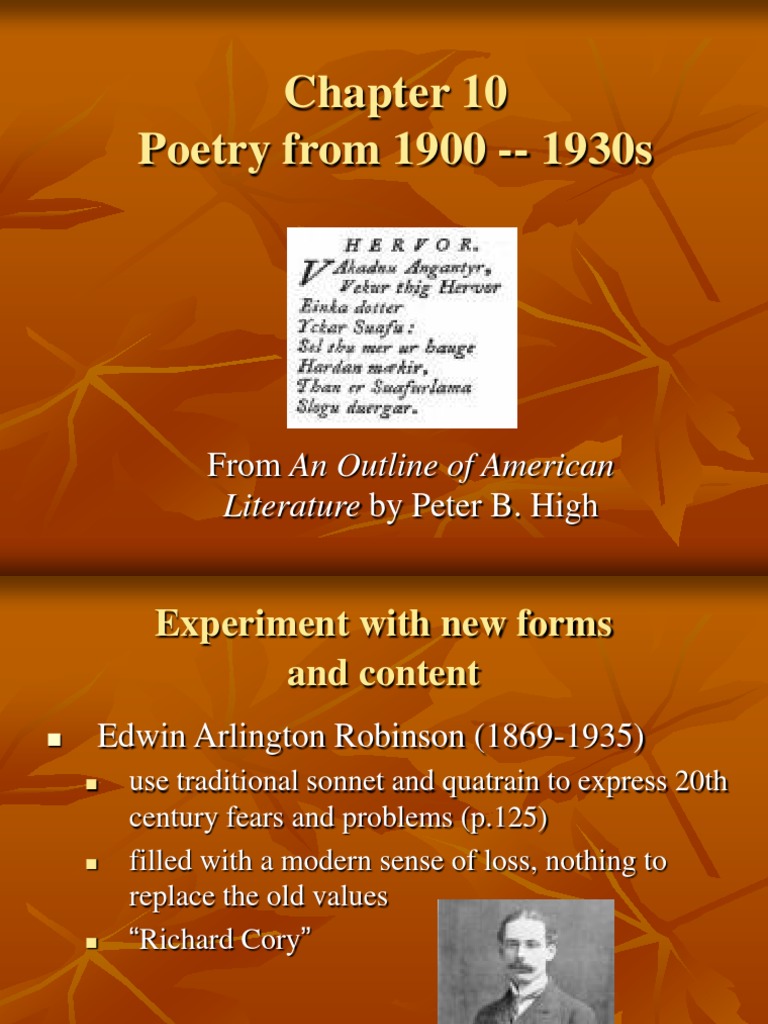 Chapter 10 Poetry From 19001930s PDF Gertrude Stein Poetry