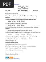 Cbse Class Ix Mathematics Herons Formula Sample Paper 2012