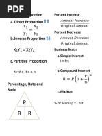 X y X Y: Ratio and Proportion A. Direct Proportion