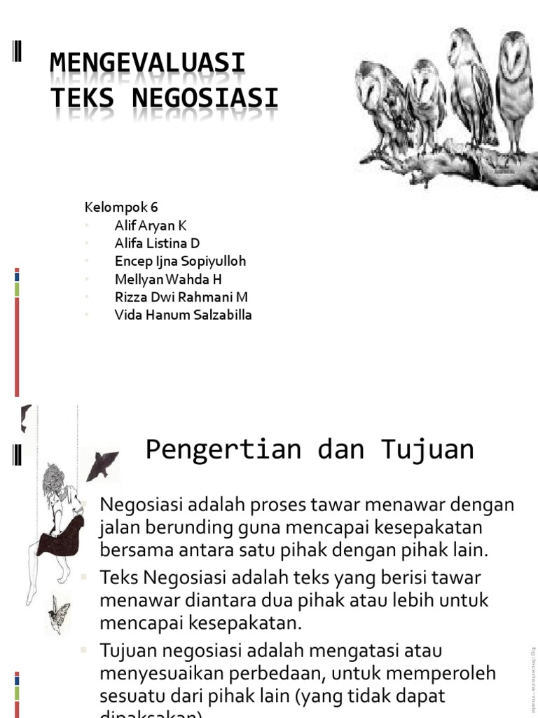 Mengevaluasi Teks Negosiasi