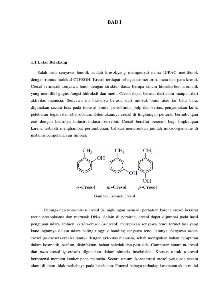 Kresol: Sifat, Bahaya, dan Penggunaan | PDF