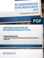 Responsible Parenthood and Reproductive Health Law of 2012