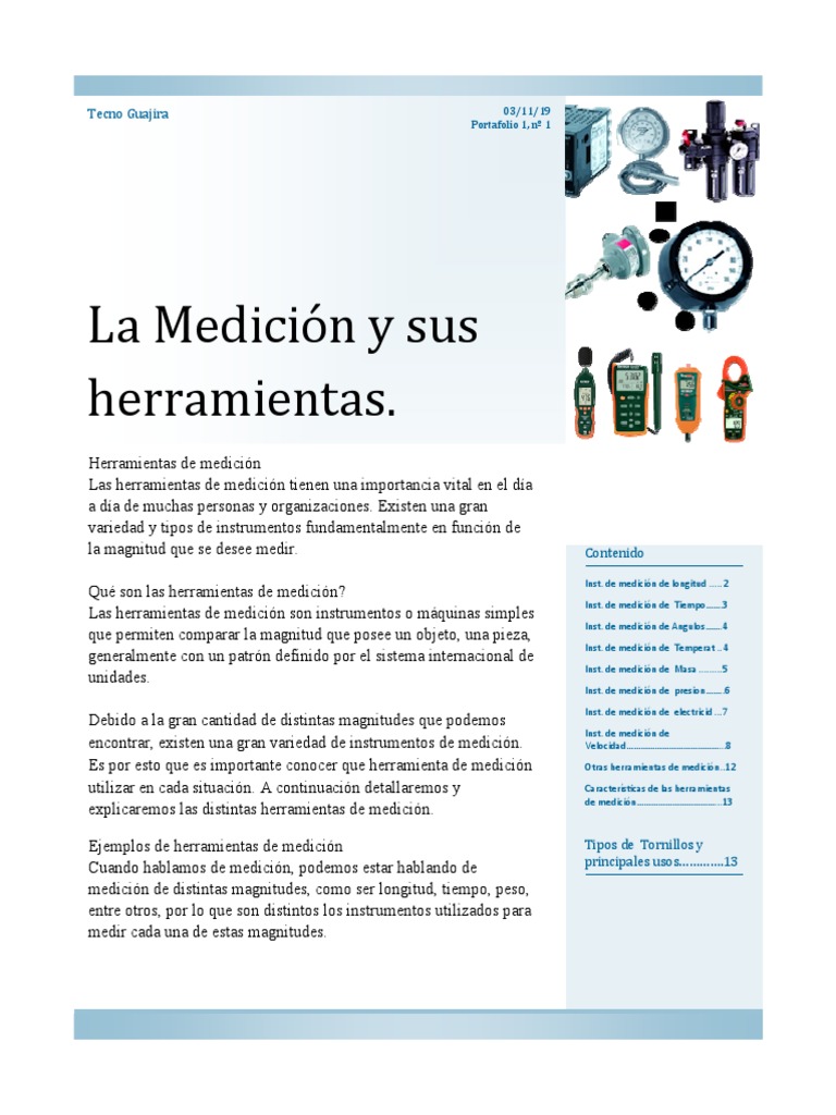Uluru psicología Calvo Herramientas de Medicion | PDF | Tornillo | Medición
