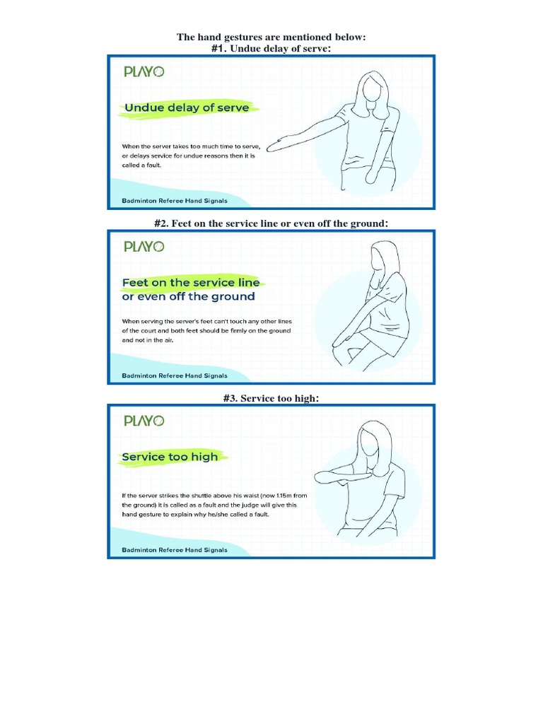 Badminton Umpire Hand Signals Explained | PDF