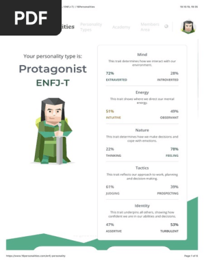 Introduction Protagonist Personality Enfj A Enfj T 16personalities Pdf Personality Type Decision Making