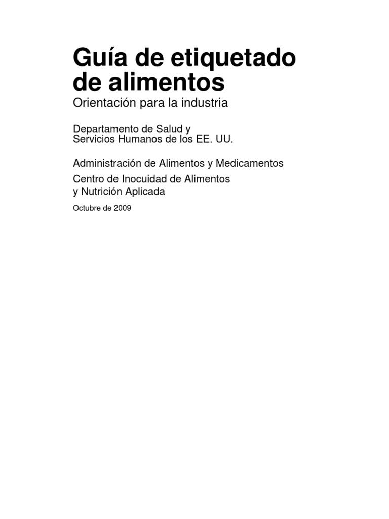 Foodlabelguide - Master File Spanish - Updated 8 10 10 | PDF