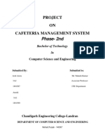 Project ON Cafeteria Management System: Phase-2nd