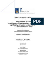 Why and How To Train Anesthesia and Intensive-Care Nurses in A High Fidelity Simulated Environment?